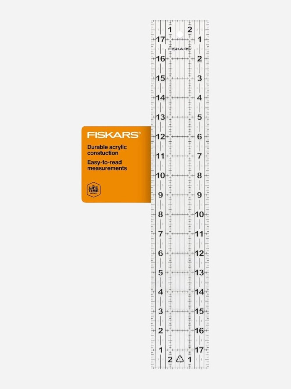 3" x 18" Acrylic Sewing & Quilting Ruler with Gridlines, Clear